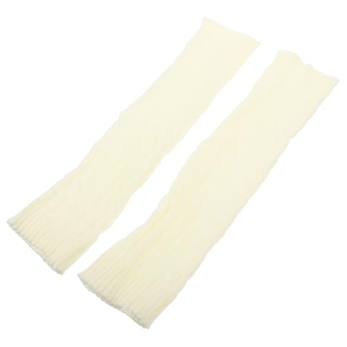PLAFOPE Calentadores de Piernas de Lana para Mujer con Diseño de Patrón Ocho Cubre Pies Cálidos y Elegantes para Otoño Invierno Accesorio Práctico y Cómodo de Blancas