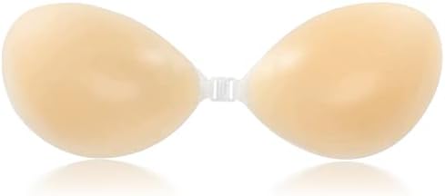 Push Up Strapless Bras for Women, Lift Up Silicone Adhesive Bra, Reusable Invisible Sticky Bra for Backless Dress