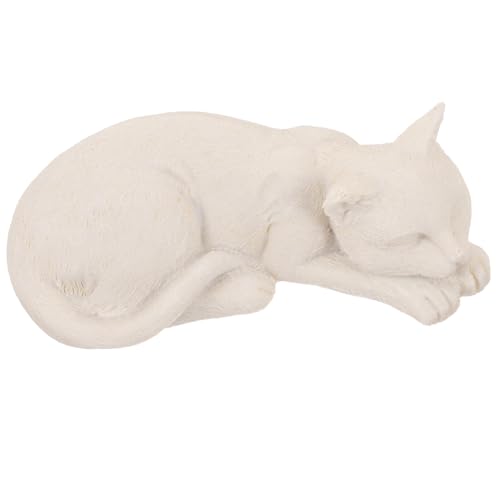 Kichvoe Estatua De Lápida De Gato para Mascotas Figura De Resina para Tumba De Mascota Adorno De Jardín Conmemorativo