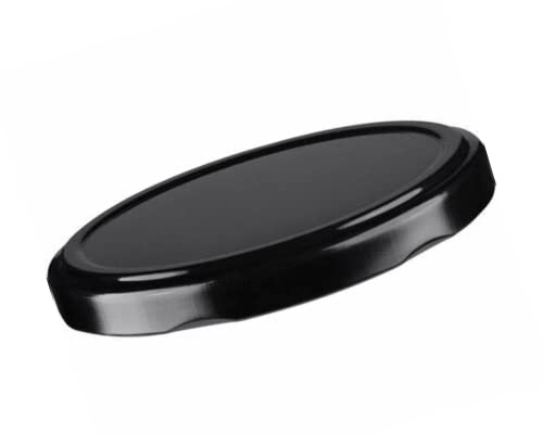 Metal Lug Cap 82 mm Lid for Glass Storage Jars and bottles (brand peerul) (Pack of 6, Black)