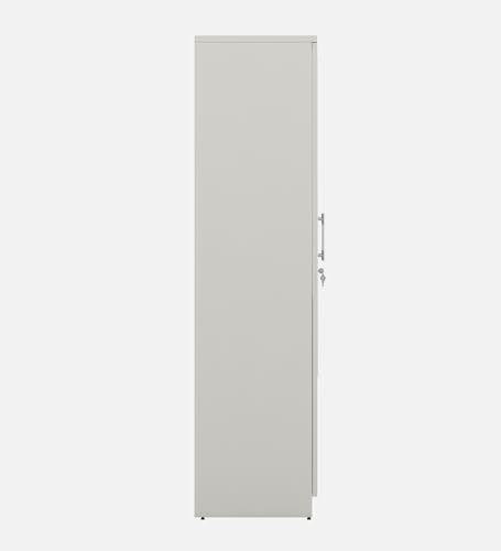 Image of Spacewood Carnival Wardrobe | 3 Year Warranty | Almirah, Cupboard, Almari, 2 Door Wardrobe with Mirror, 1 Hanging Space|Engineered Wood| Kingston White