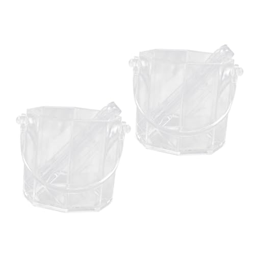 Cabilock Crystal Acrylic Ice Buckets 2 Pack Freezer Ice Bin for Beer Catering Supplies