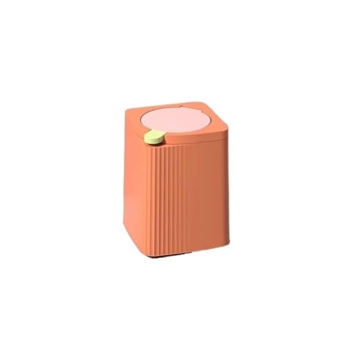 Poubelle anti-odeur orange S à couvercle escamotable pour bureau encombré et petit salon