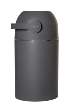 KEMMLIT Windeleimer geruchsdicht ohne Kassette mit Deckel und großes Fassungsvermögen für bis zu 25 Babywindeln inkl. Geruchsstop-System - Funktioniert mit herkömmlichen Tüten (Graphite)