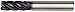 WIDIA Hanita 57N812055MT VariMill II 57N8 HP End Mill, 2 mm Radius, 12 mm Cutting Dia, Carbide, AlTiN Coating, RH Cut, Straight Shank, 5-Flute
