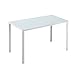 HOMCOM Mesa de Comedor de Cristal Mesa Rectangular para 4-6 Personas con Patas de Metal Multifuncional para Cocina Salón 120x60x75 cm Blanco