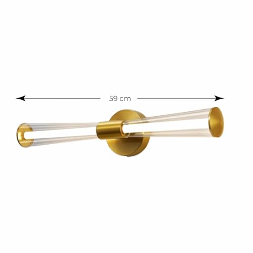Image of 3-Color LED Gold Tube Mirror Light for Bathroom & Wash Basin | Modern Wall Mounted Vanity Light | Decorative Picture Light for Bedroom, Dressing Table & Wall Art