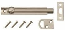 Ultra Hardware 4” Surface Bolt – Mortise and Surface Strikes Included – Satin Nickel