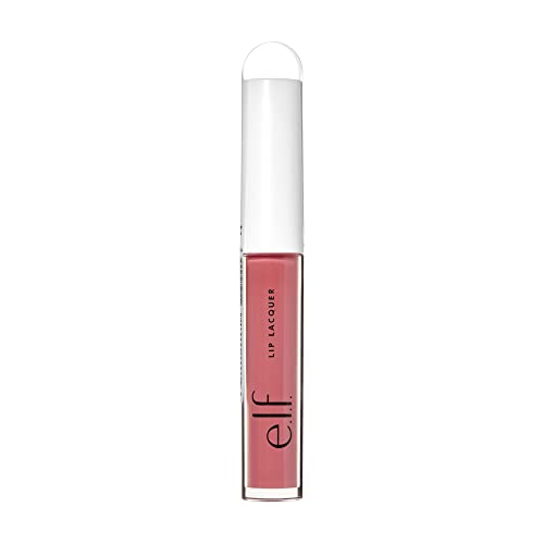E.l.f. Lip Lacquer, Moisturizing, Shiny, Non-Sticky & Long Lasting, Provides Maximum Color & Glides On, Vegan & Cruelty-Free, Wild Rose, 0.08 Fl Oz #TOP3