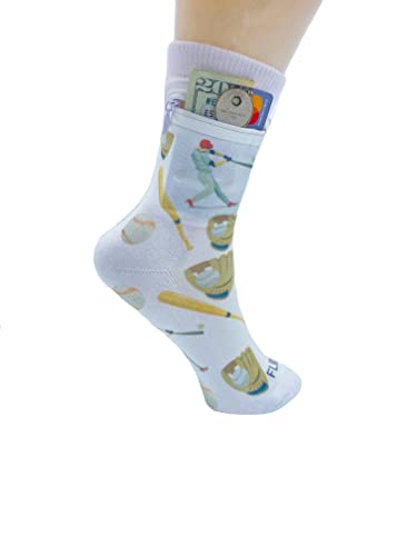 Image of Zipper Sock Wallet - Cotton & Polyester Zipper Socks with Pockets - Fits shoe size 6-13