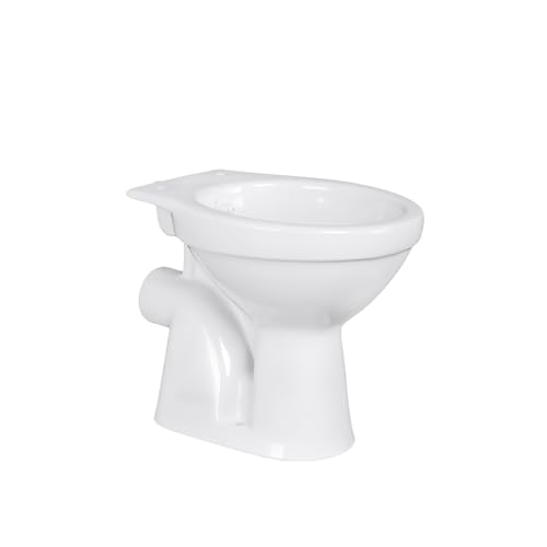 Belvit Dusch WC mit Bidet Funktion – Standtoilette mit Taharet, waagerechtem Wandabgang, Hygienedusche, Keramik-Ausführung ohne WC-Sitz