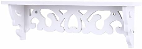 Miniatura 4 de Estantes flotantes de pared, estantes flotantes de color blanco para montaje en pared, soporte de exhibición tallado de 13 pulgadas, estantes