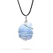 Blue Lace Agate Gemstone Pendant Necklace - Natural Crystal Healing | Stone of Encouragement and Support| Throat Chakra & Communication Aid | for Security and Self-Confidence| Jewelry for Men & Women