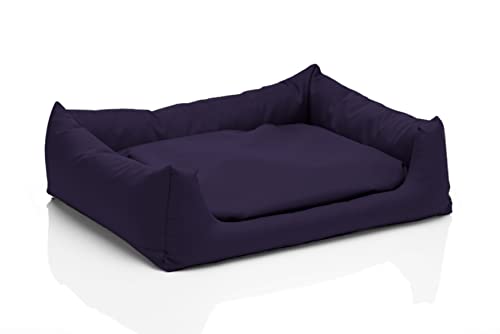 Juelle Cama para cães grandes - Almofada para cães grandes, capa removível, lavável na máquina de cama mofo, sofá para cães XXS-XL (tamanho: L - 100 x 80 cm, roxo escuro)
