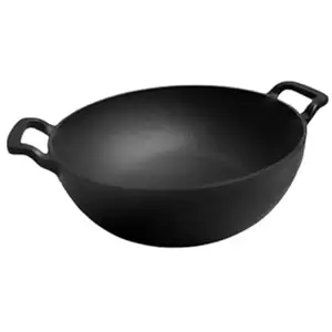 DuraCast India 26cm Pre-Seasoned Cast Iron Kadhai | 4.3L Capacity | Sturdy & Durable