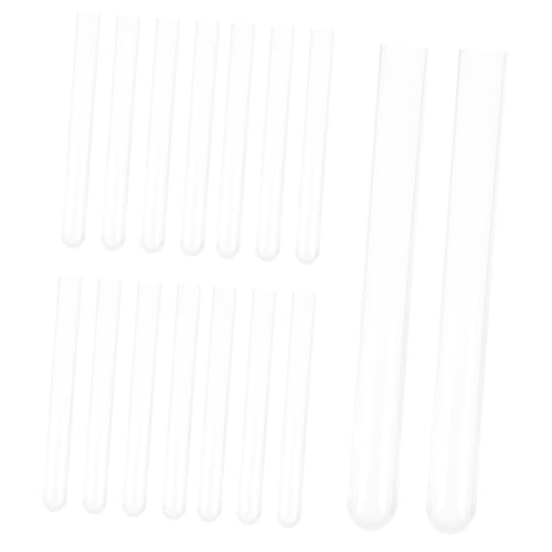 SOLUSTRE 20Pcs Clear Test Tubes Vials for Scientific Experiments Lab Storage Tubes for Samples Transparent Test Tubes for Educational Use