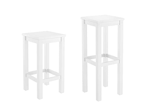 Erst-Holz Weißer Barhocker Tresenhocker Kiefer Massivholz wählbar in 60...