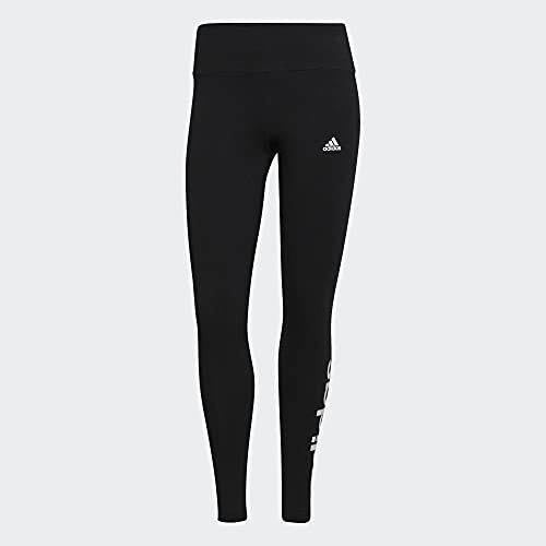 adidas womens Loungewear Essentials High-waisted Logo Leggings Tights, Core Black/White, Medium US4