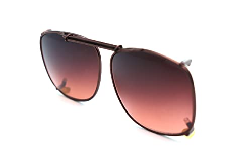 Color Viper Clip On, Flip Up, Adjustable Spring Clip on, Driving Lens, Lens very (C2D Small Size Rectangular Driving Lens Brown)