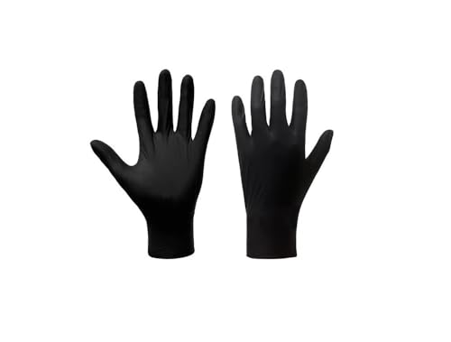 WMAMBZNDHP Paquete de 10 guantes desechables nitrilo for cocinar a la parrilla o barbacoa. Aptos for uso alimentario. De negro, sin polvo y resistentes al calor