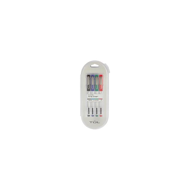 TUL Fine Liner FeltTip Pens, UltraFine Point, 0.4 mm, Silver Barrel