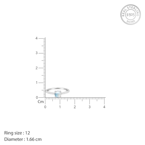 Image of GIVA 925 Silver Sparkling Moonstone Ring| Gifts for Women and Girls | With Certificate of Authenticity and 925 Stamp | 6 Months Warranty