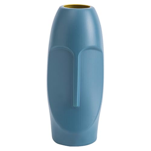 Floreros, Home BESPORTBLE Flor Seca Florero con Cabeza Florero Azul Florero Decorativo Florero Moderno Maceta de Cerámica para La Cara Mesa Central Y Boda Contenedor De...