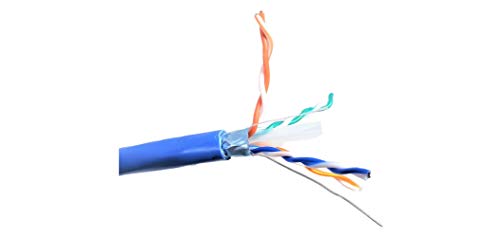 Micro Connectors 500ft Solid Shielded (STP) CAT6 Outdoor, UV Resistant and Waterproof Bulk Ethernet Cable - Blue (TR4-560BLOU-500)