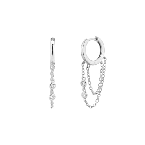 New 2026 925 Sterling Silver 7.8Mm Chains Hoops Long Drop Earring 2026 Rock Punk Fashion Piercing Ohrringe Jewelry For European Gift Trendy Accessories Creative