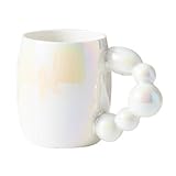 wrtgerht Keramikbecher, Bunte Becher, Wasserbecher, Kaffeebecher, geeignet for den Büro- oder Heimgebrauch. Küchengeräte (Color : White, Size : 400ML)