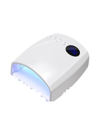Lámpara UV LED para uñas, Lámpara UV de 168 W con 45 LED, 4 temporizadores, for uñas, gel, esmalte, secador, manicura y pedicura, inalámbrica, LCD(Bianco)