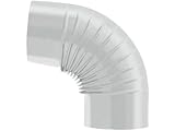 12PZ GOMITO 90¦ PER STUFA A LEGNA PORCELLANATO CLASSIC Col. Bianco Ï cm. 10 immagine