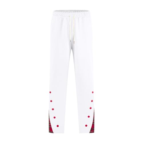 Mens Casual Sporty Wide Pants Trendy Comfortable Elastic Waist Drawstring Solid Color Long Pants with Pocket 20253