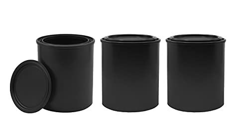 hBARSCI 3PK Quart Size Black All-Plastic (Polypropylene) Paint Cans with Lids - Made from 100% Recycled Plastic image 4
