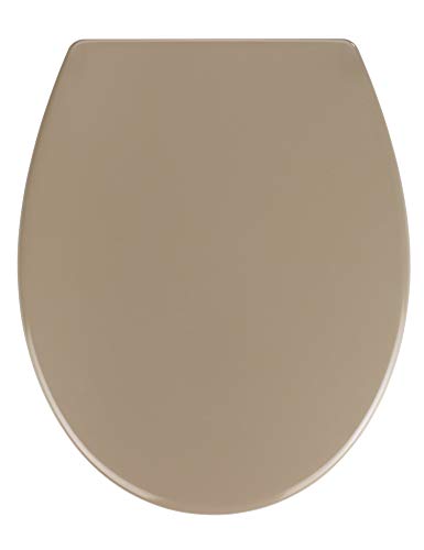 WENKO Abattant WC Modèle Samos Taupe | Abattant WC antibactérien en Duroplast avec frein de chute...