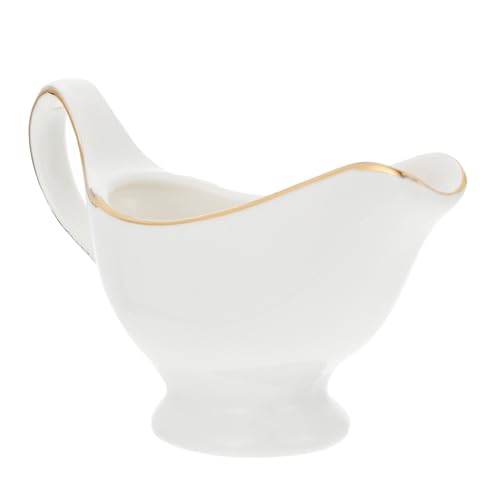 FELTECHELECTR Salsera de Blanca con Borde Diseño Compacto y Ligero Dispensador de Salsa para Mesa para Decoración y Eventos como Pascua Acción de Gracias y Navidad