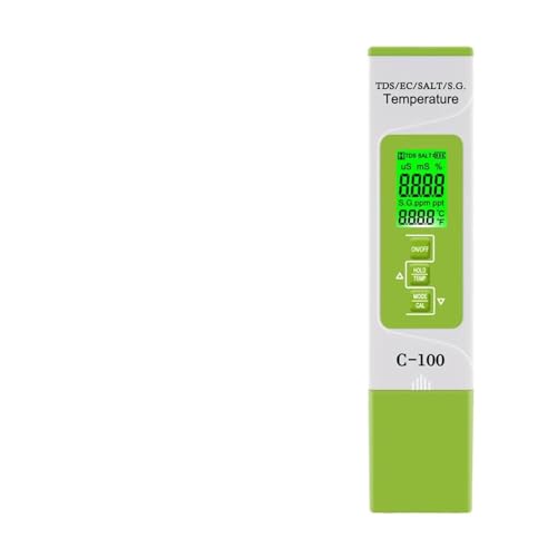 Medidor de pH digital, Medidor de sal 5 en 1 TDS/EC/salinidad/SG/medidor Digital de calidad del agua de mar for piscinas, acuario de agua potable para agua del hogar, hidroponía, acuarios, piscina(No