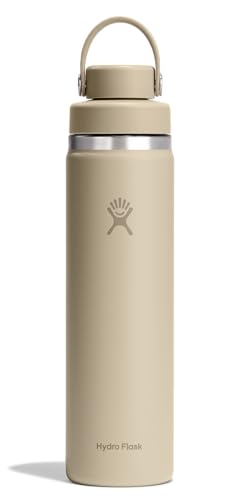 Image of Hydro Flask Water Bottle - Insulated Stainless Steel - Wide Mouth Flex Chug Lid, Non Spill, Leakproof in 24 Oz Tonal Oat Tan