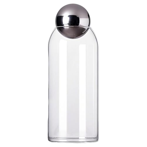 Cylinder Glass Canisters with Decorative Stoppers - Airtight Storage Jars
