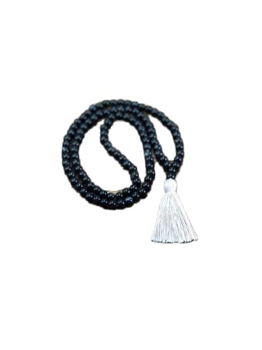 Mala de prière en spinelle noire 8mm collier 108 perles rondes