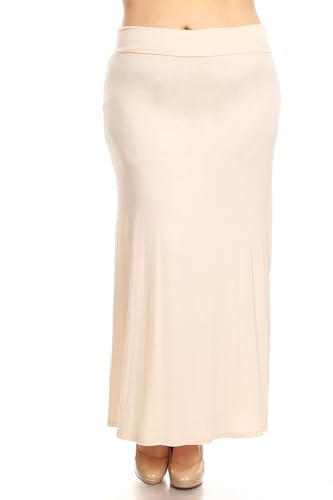 FashionJOA Elegant High-Waisted Maxi Skirt for Every Occasion Cream S