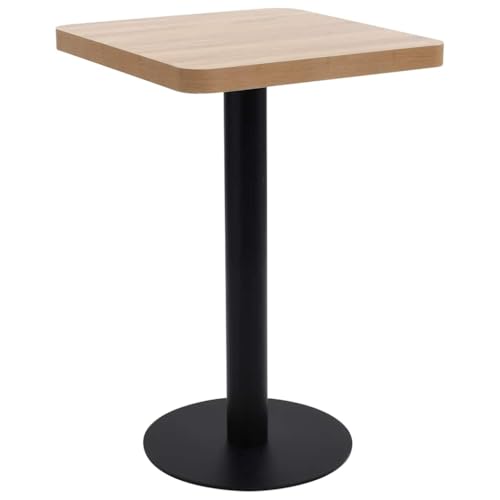 vidaXL Bistrotisch für 2 Personen Bartisch Bartresen Stehtisch Esstisch Tisch Tresentisch Küchentisch Partytisch Hellbraun 50x50cm MDF