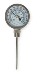 1NFZ6 Thermometer, Dial Size 3 In, 0 to 250 F