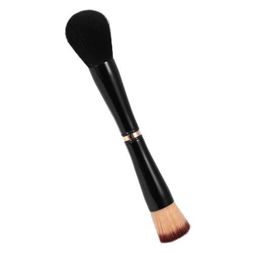 HEALEEP Brocha de Maquillaje Base Corrector y Polvo Cepillo Doble Cara Aplicación Suave y para Color Negro