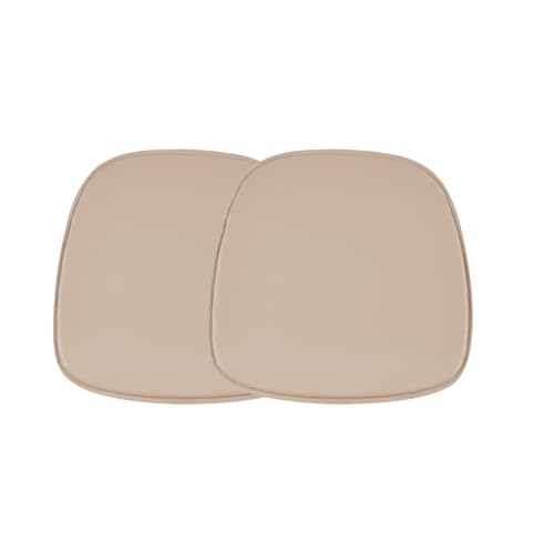 DORAFAIR 2er Set Stuhlkissen Sitzkissen Gefüllt Rutschfester Abnehmbarer Kissenbezug Lederkissen 40 * 40 cm Khaki