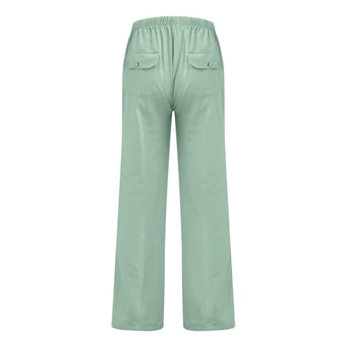 Cotton Linen Pants Men Plus Size Summer Beach Linen Pants Drawstring Elastic Waist Comfy Palazzo Pants with Pockets4