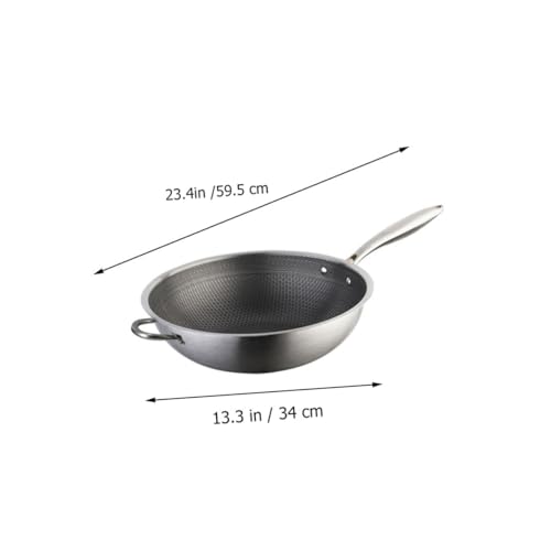 Wok de acero inoxidable con doble asa y superficie antiadherente miniatura 2
