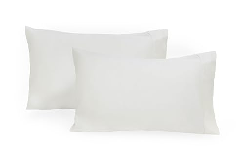 Organic Cotton White King Pillowcases - 2 Pack 100% GOTS Certified Organic Cotton Cooling Soft Hypoallergenic Luxurious and All-Natural Crisp Pillowcases (White King Size - Set of 2)