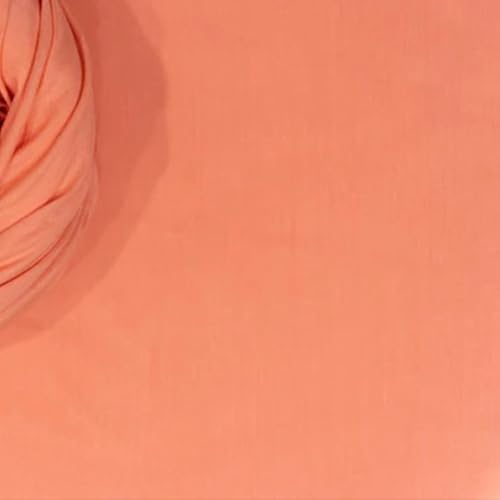 Image of Plain Mulmul Soft Cotton Fabric | Lightweight Breathable Mulmul Cloth | Super Quality Natural Cotton Fabric for Kurta, Dress, Dupatta, Lining & Craft Use (Peach Punch, 1 Meter)