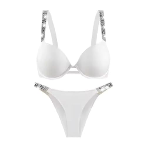 Image of Women Girl's Plain Cotton Padded Push-up Wireless Underwired Sports Non Padded Regular V Secret Everyday Wear Stylish Wired Non-Wired Full Coverage T-Shirt Solid Bra Underwear Lingerie Set
